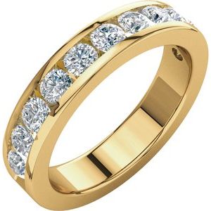 14k yellow 1 ctw diamond anniversary band