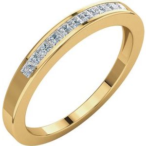 14k yellow 1/4 ctw diamond anniversary band size 7.5  