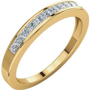 14k yellow 1/3 ctw diamond anniversary band size 6