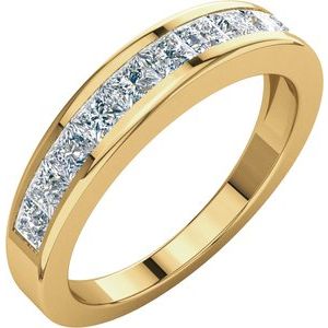 14k yellow 1 ctw diamond anniversary band size 6