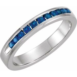 blue sapphire classic channel-set anniversary band