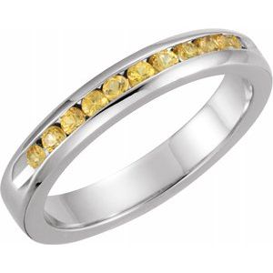 yellow sapphire classic channel-set anniversary band