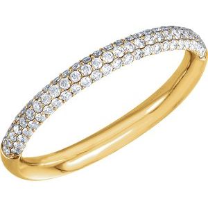 14k yellow 3/8 ctw diamond pavã© anniversary band size 5