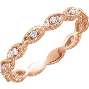 14k rose 1/8 ctw diamond anniversary band 