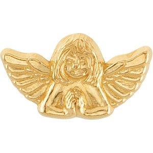 14k yellow 13x8 mm cherub lapel pin