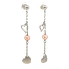 Sterling Silver and Pearl Earrings with hearts