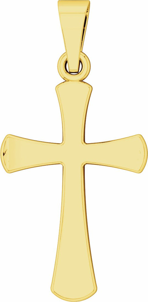 14k yellow 19.3x11.4 mm cross pendant