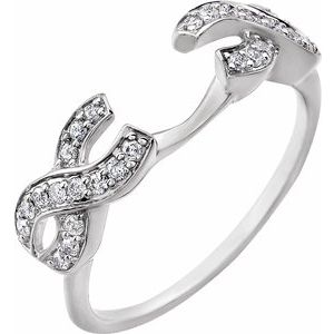 14k white 1/4 ctw diamond ring guard