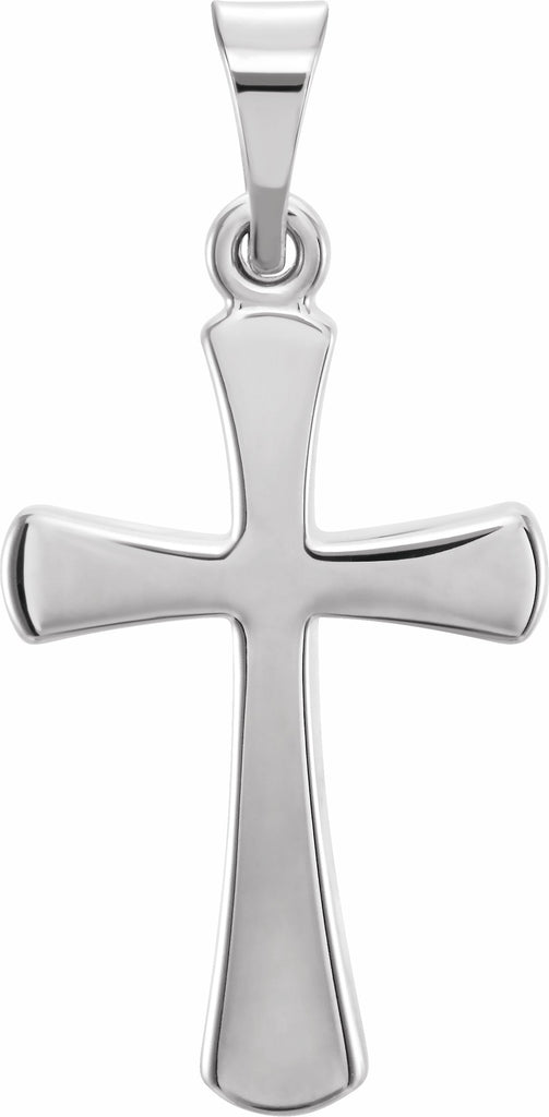 14k white 19.3x11.4 mm cross pendant