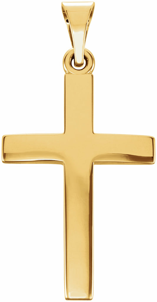 14k yellow 20x13.7 mm cross pendant 