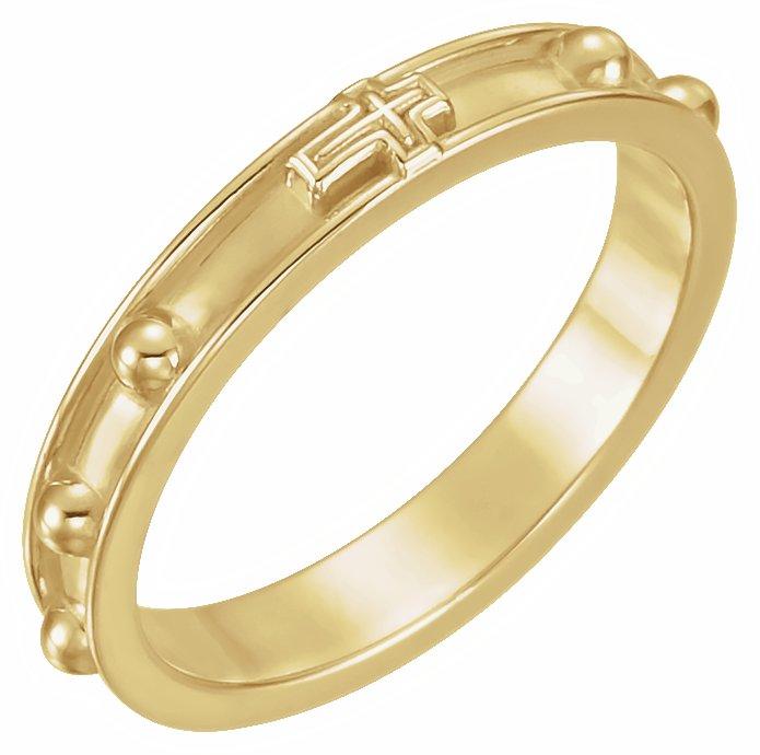 14k yellow rosary ring size 11