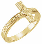 10k yellow 15 mm crucifix chastity ring size 9