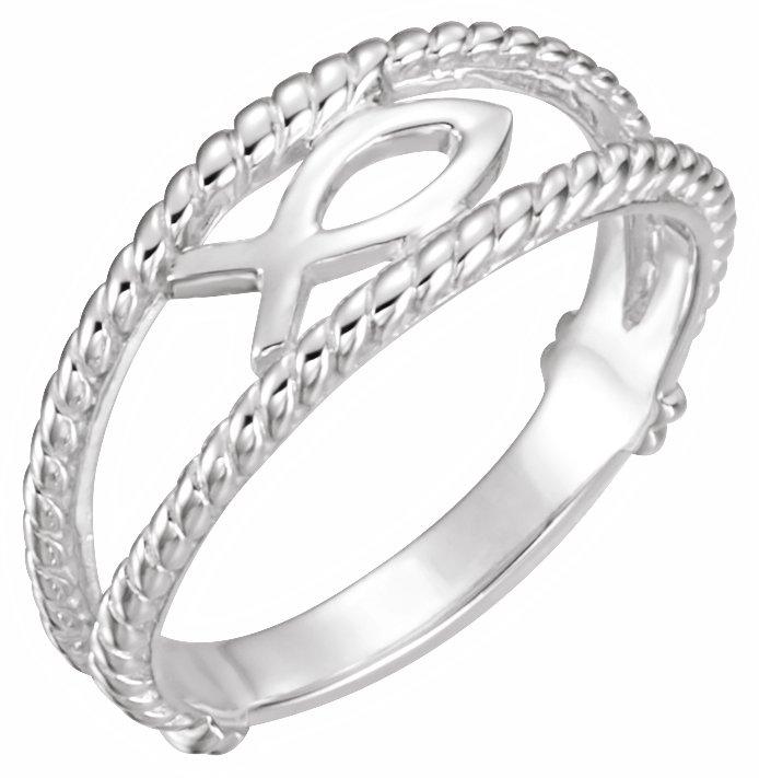 sterling silver ichthus (fish) chastity ring size 4