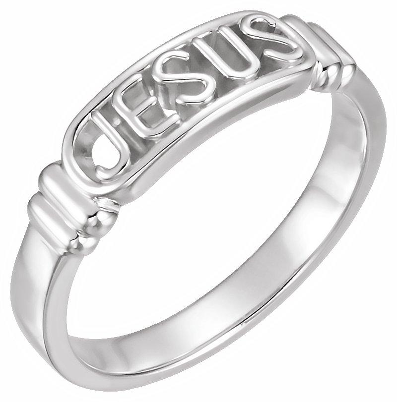 14k white in the name of jesusâ® chastity ring size 9