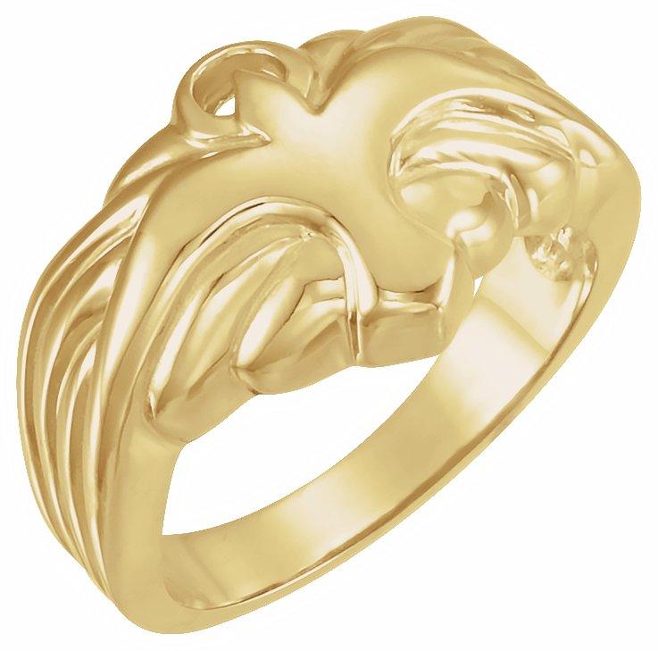 10k yellow 11.5 mm holy spirit dove ring size 7