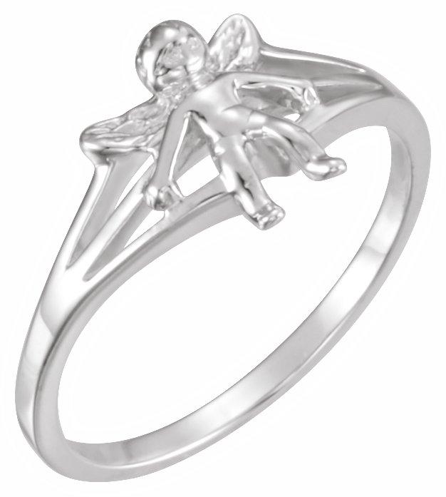 14k white cherub chastity ring size 5