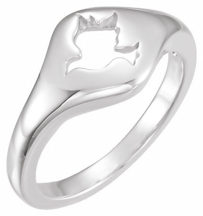 sterling silver 10.5mm dove ring 