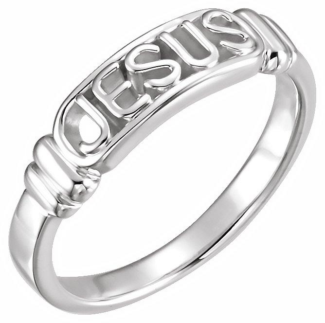 10k white in the name of jesusâ® chastity ring size 6