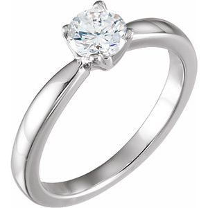 14k white 1/2 ctw round solitaire engagement ring