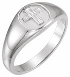 sterling silver the rugged crossâ® chastity ring size 8  