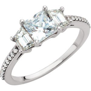 14k white 1 1/3 ctw diamond engagement ring