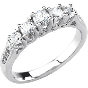 14k white 1 ctw diamond anniversary band