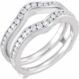 14k white 1/2 ctw channel-set diamond ring guard