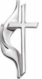 sterling silver 19x10 mm methodist cross lapel pin