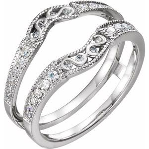 14k white 1/3 ctw diamond ring guard