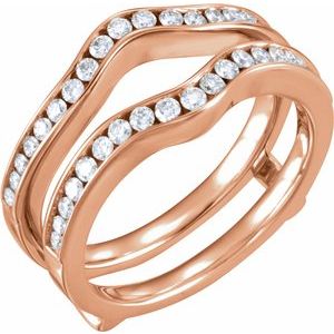 14k rose 1/2 ctw channel-set diamond ring guard