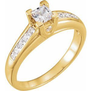 14k yellow 3/4 ctw diamond engagement ring