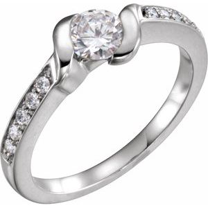 14k white 1/2 ctw diamond engagement ring 