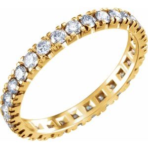 14k yellow 9/10 ctw diamond eternity band size 7