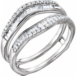 14k white 1/2 ctw diamond ring guard