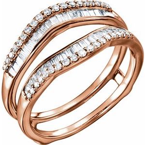 14k rose 1/2 ctw diamond ring guard