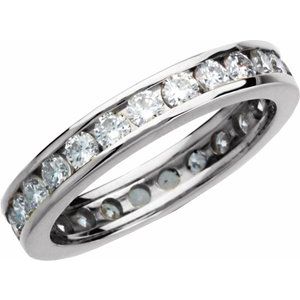 14k white 1 1/3 ctw diamond eternity band size 7