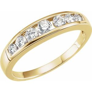 14k yellow 3/8 ctw diamond 7 stone anniversary band