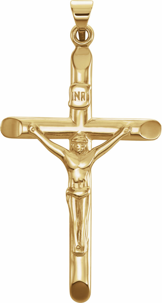 14k yellow 35x22 mm crucifix pendant