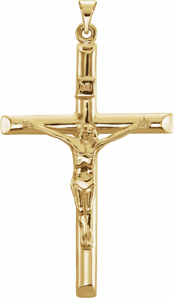 14k yellow 43x29 mm crucifix pendant