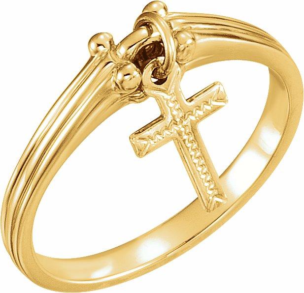 14k yellow cross ring 