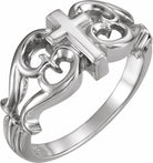 sterling silver sculptural cross ring