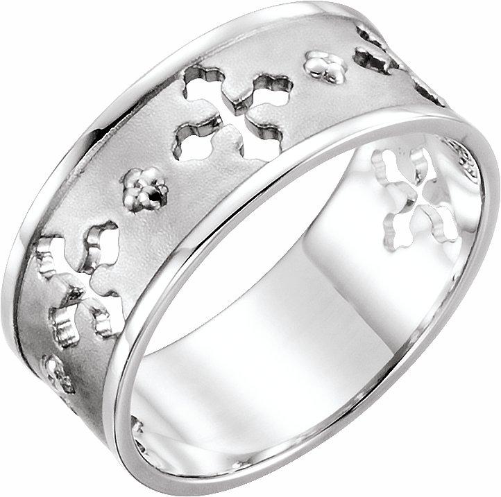 sterling silver pierced cross ring