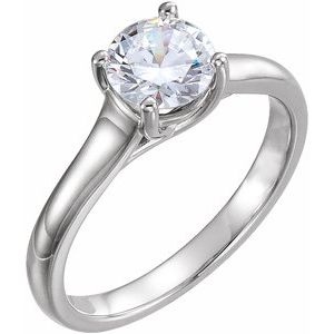 10k white 1 ctw diamond solitaire engagement ring