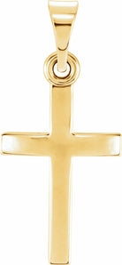 10k yellow 17x11.5 mm cross pendant 