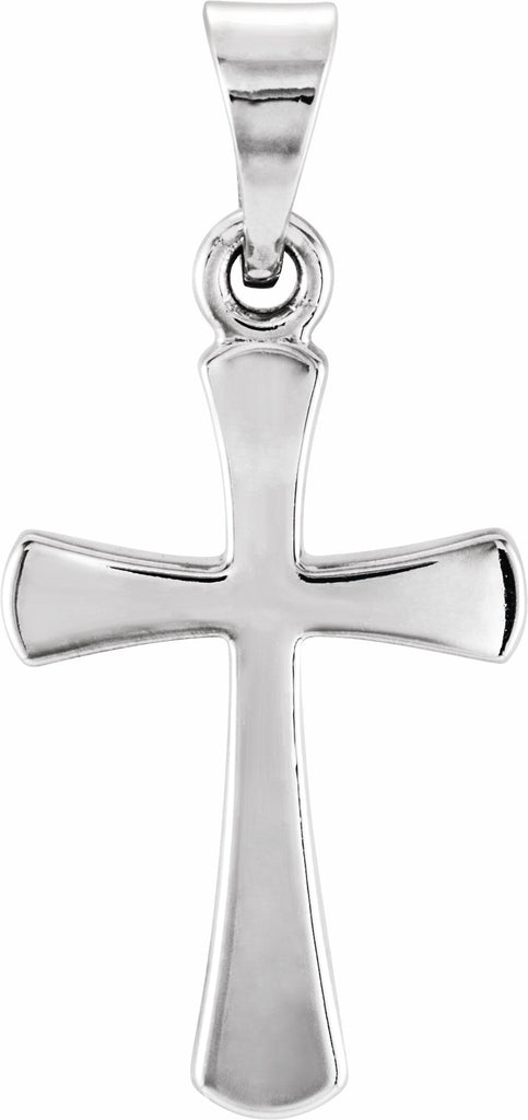 14k white 16.5x9.5 mm cross pendant