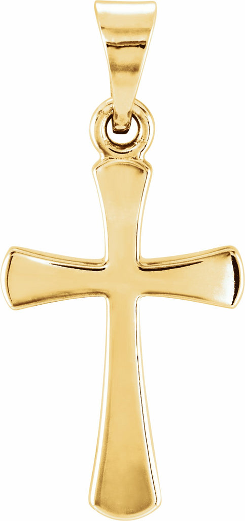 14k yellow 16.5x9.5 mm cross pendant