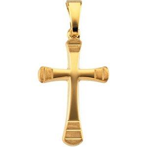 14k yellow 18x12 mm hollow cross pendant