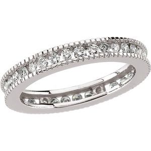 14k white 3/4 ctw diamond eternity band size 8