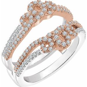 14k white & rose 5/8 ctw diamond ring guard