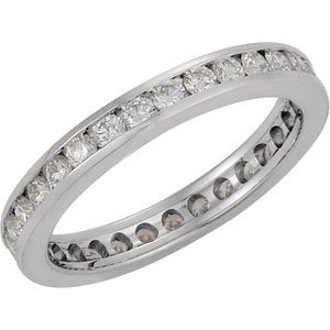 14k white 1 ctw diamond eternity band size 7.5